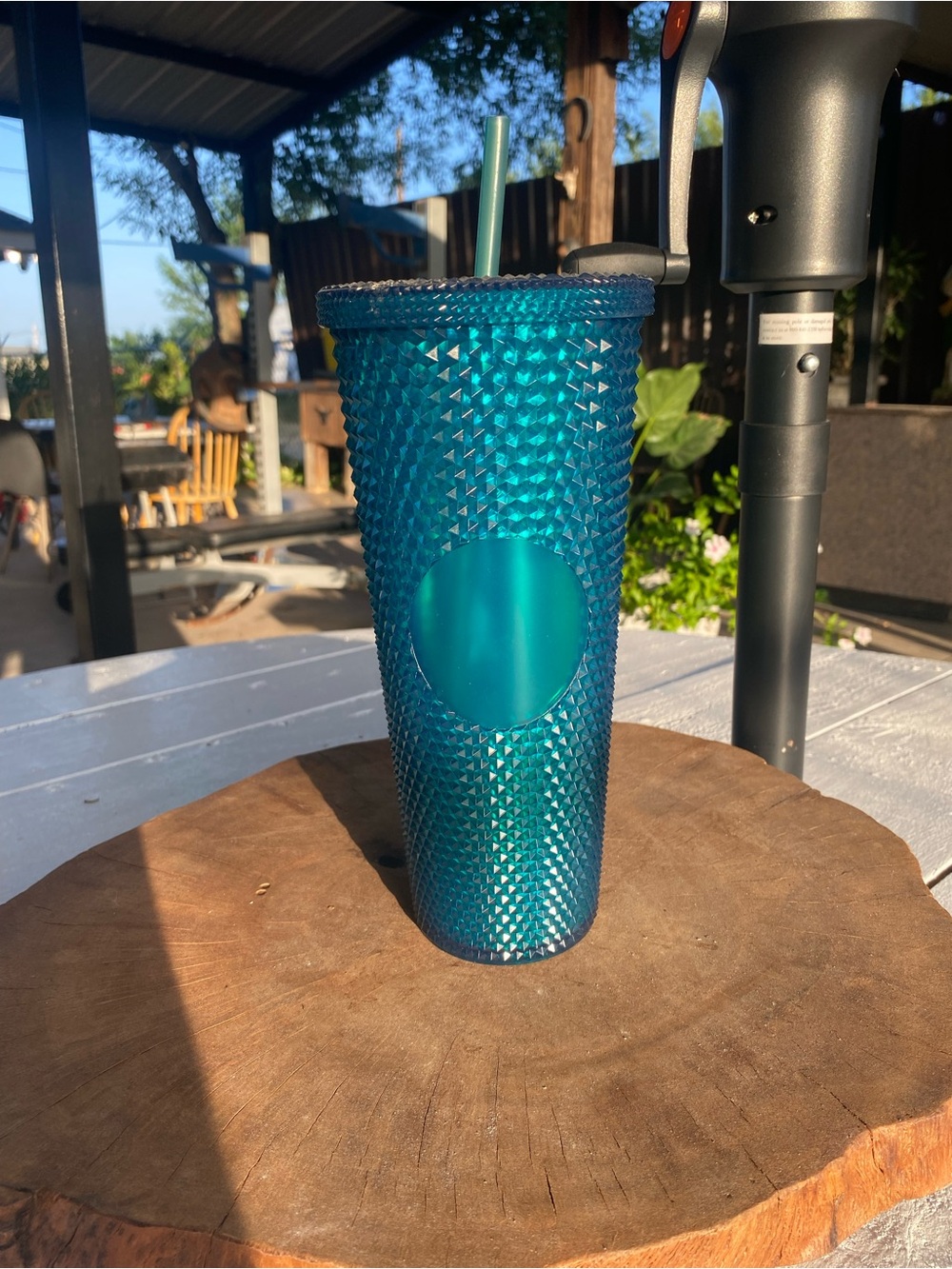 Teal Studded Reusable Tumbler with Straw